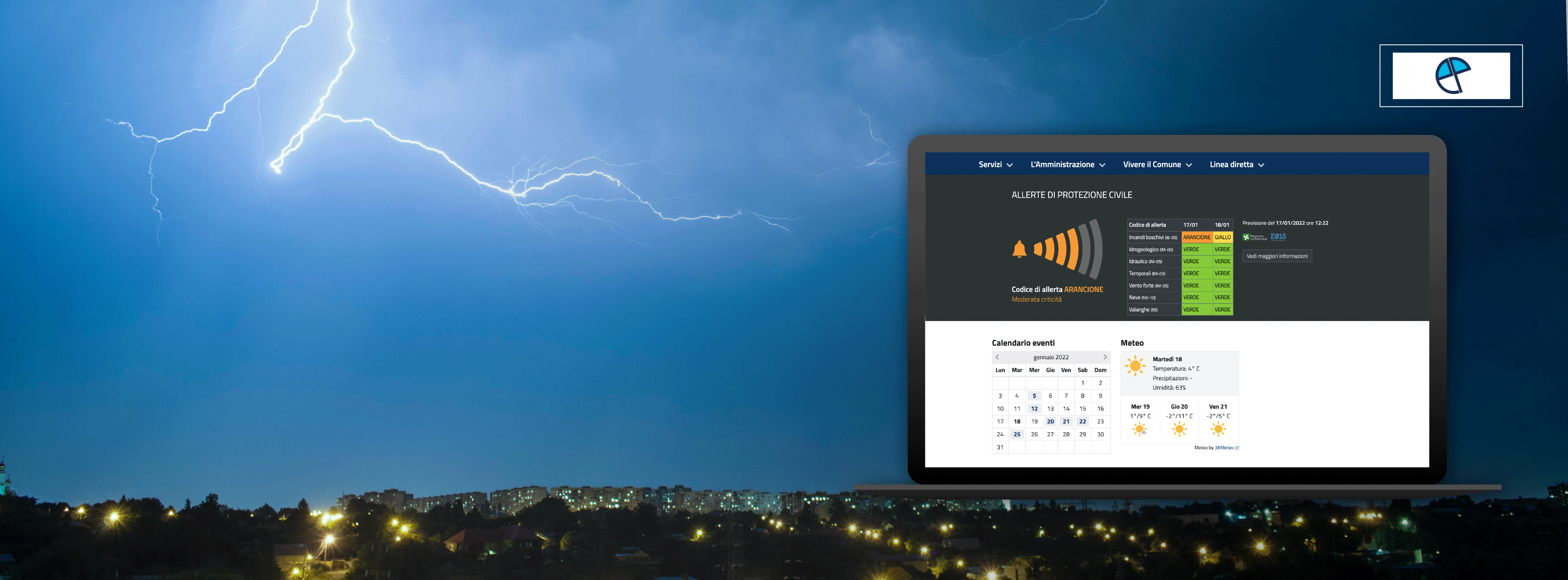 Le Allerte di Protezione Civile su “ComWeb”