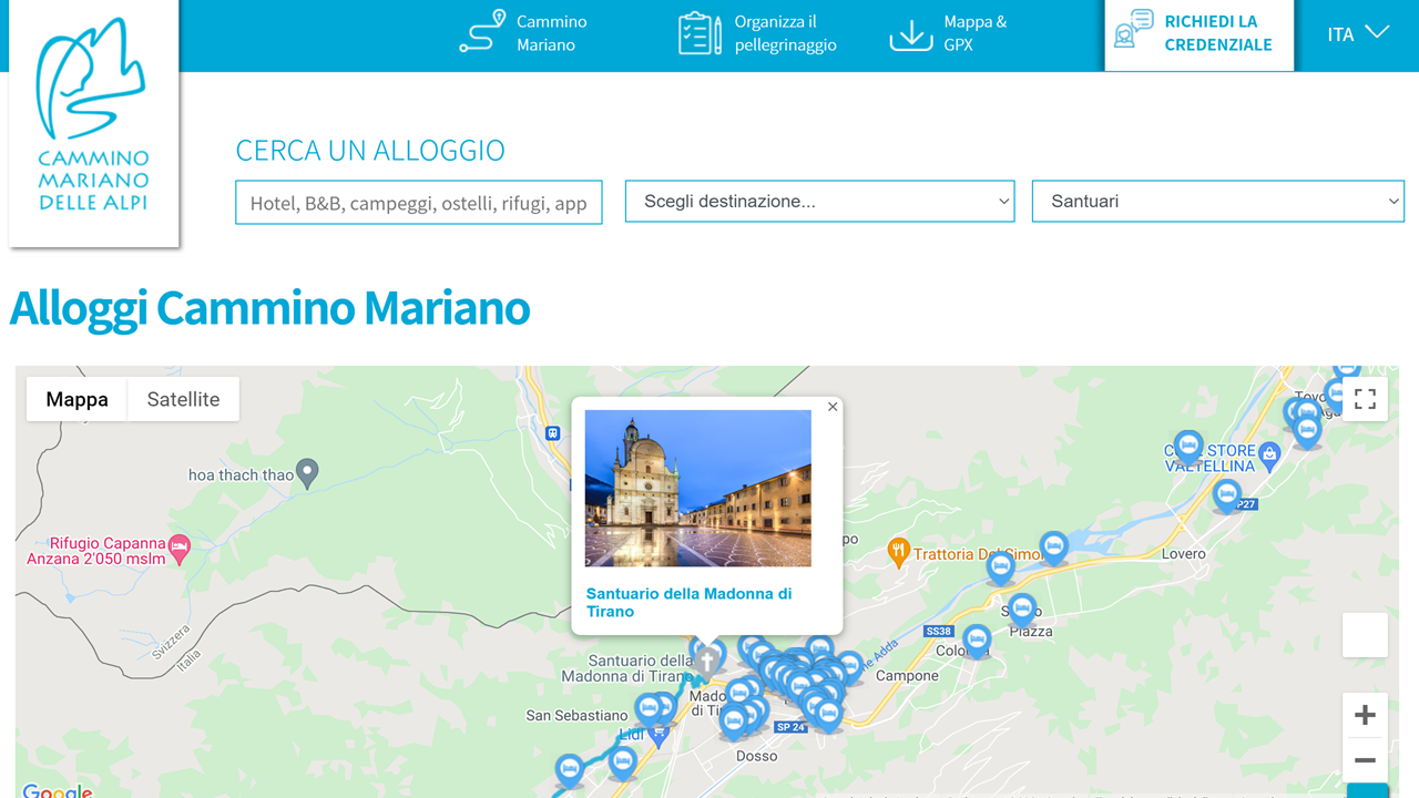 Cammino Mariano delle Alpi - Dove Dormire screenshot 1